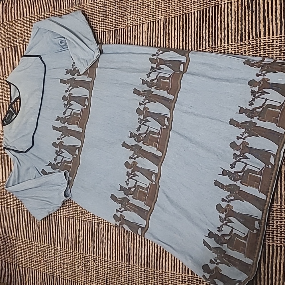 RARE VINTAGE EGYPTIAN PRINT DENIM DRESS - Picture 4 of 15